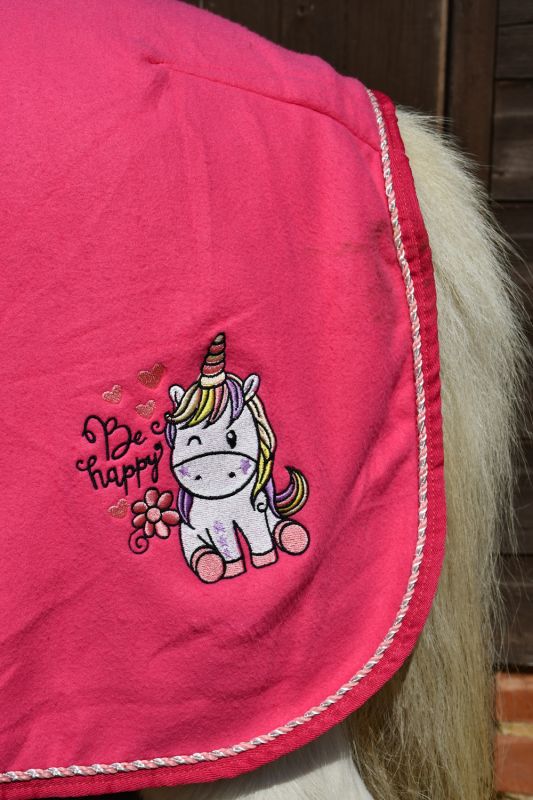 Unicorn Mini Embroidered Fleece Rug