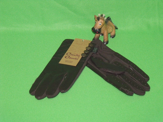 Country Carrots Brown Leather Gloves