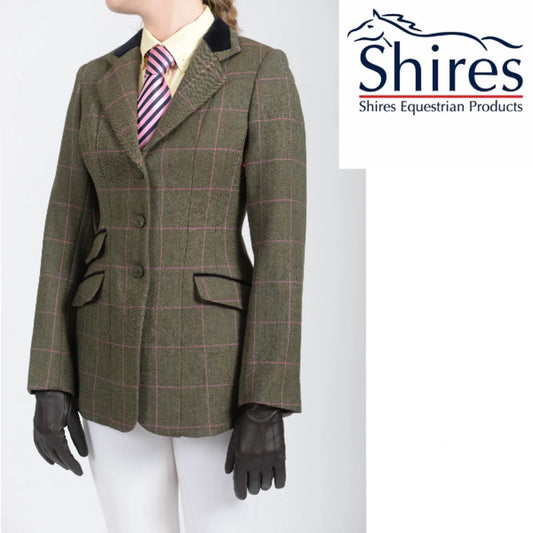 Shires Ladies Huntingdon Jacket - Green/Pink Check